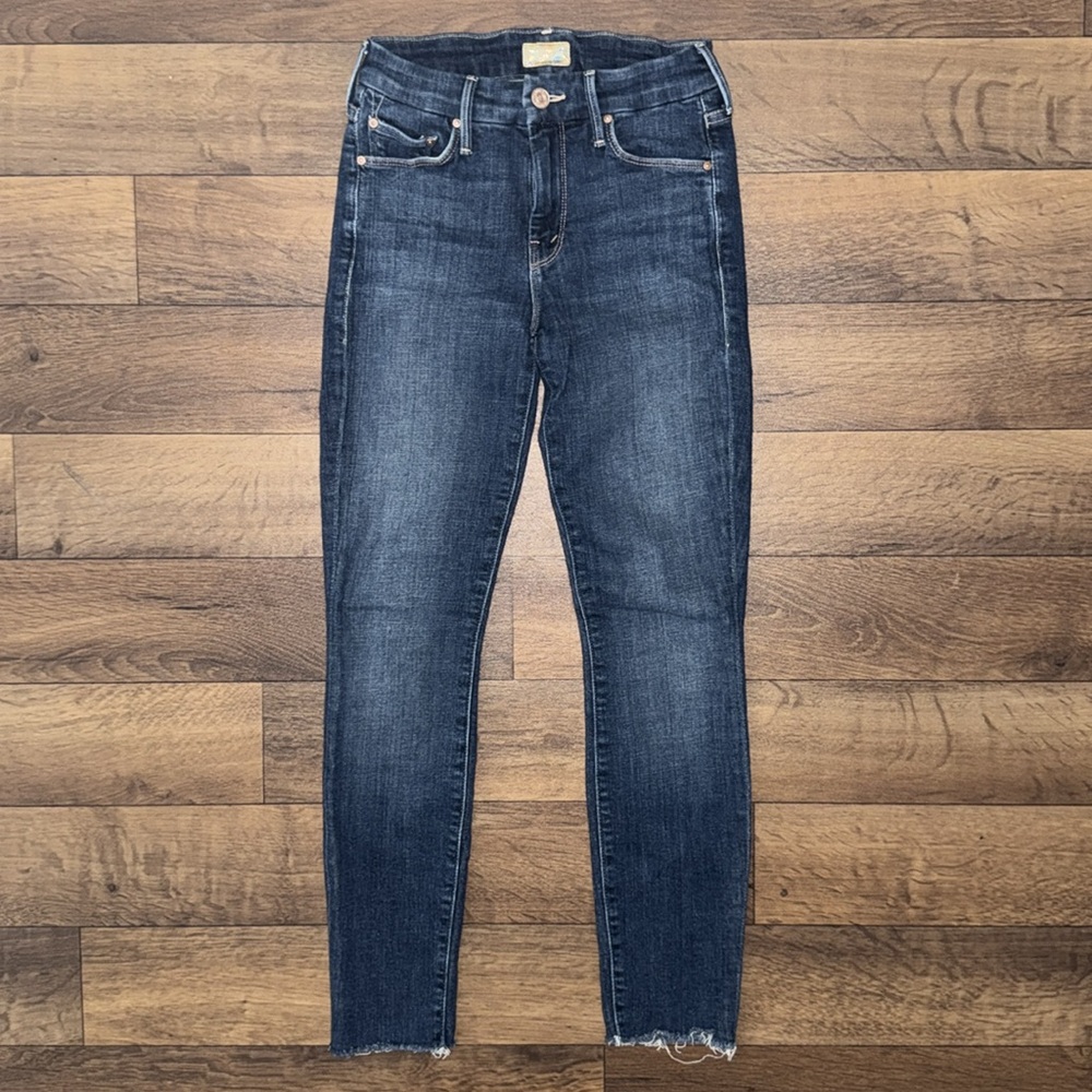 Mother Size 25 The Looker Ankle Fray In Girl Crush Blue Denim Jeans Old Money